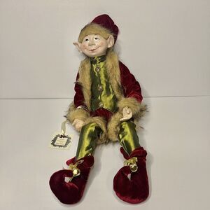Ridgefield Home Christmas Elf 19 Inches Red Holiday Collection New w/ Tag